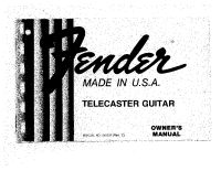Fender Telecaster-Guitar-1981 - Owners Manual